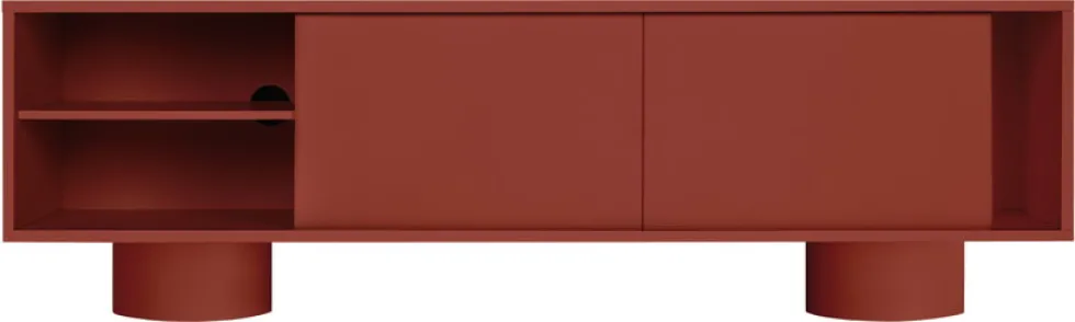 Meuble tv en acier terracotta rose 160cm Taro - noo.ma