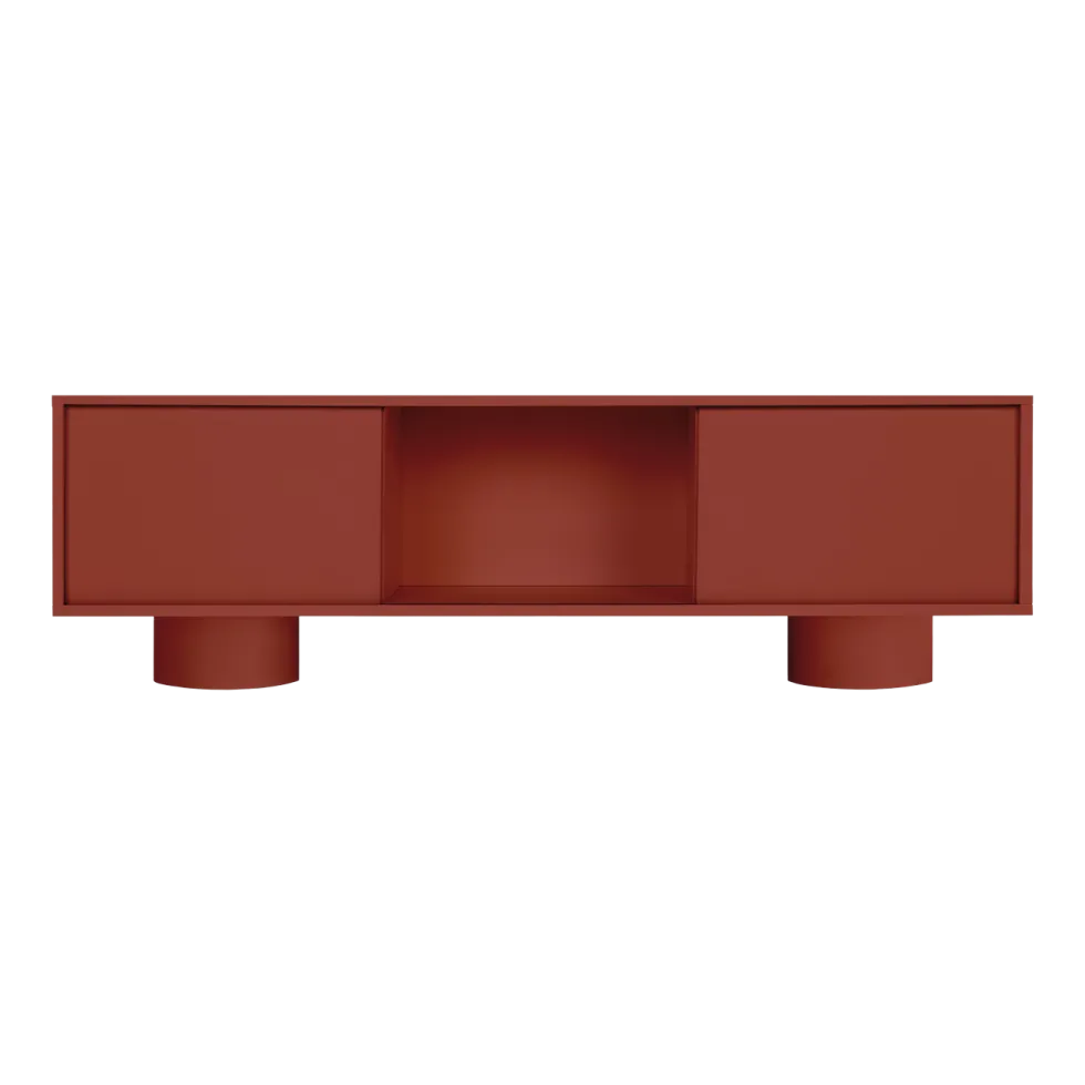 Meuble tv en acier terracotta rose 160cm Taro - noo.ma