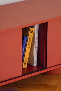 Meuble tv en acier terracotta rose 160cm Taro - noo.ma