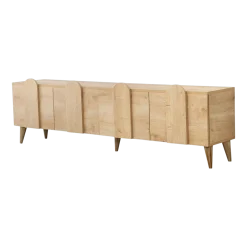 Meuble tv en bois beige avec pieds 180x35x50cm New Line - Home Design