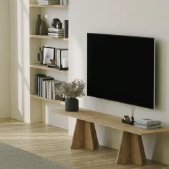 Meuble tv en bois beige 42x180x40cm Mushroom - Home Design