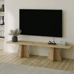 Meuble tv en bois beige 42x180x40cm Mushroom - Home Design