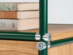 Meuble TV en bois et acier vert 130x50x53cm - Custom Form
