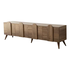 Meuble tv en bois marron avec pieds 180x35x50cm New Line - Home Design