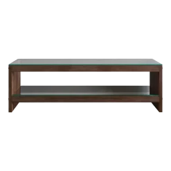 Meuble tv en bois marron et vitre en verre 140 x40x45cm TV300 - Home Design