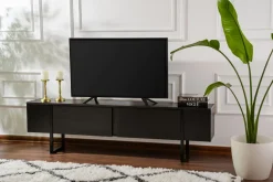 Meuble tv en bois noir 180x29,5x50cm Serenity - Home Design