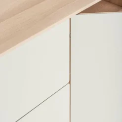 Meuble TV en chêne blanchi huilé et linoléum gris 45 x 200 cm Fina - Gazzda