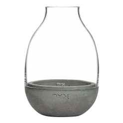 Mini terrarium transparent avec base en béton moulé - Nude Glass