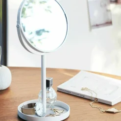 Miroir avec plateau pour accessoires blanc Tower - Yamazaki