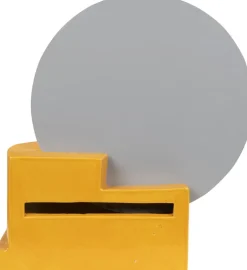 Miroir de table et lampe en céramique jaune 35x38cm Vector - Versmissen