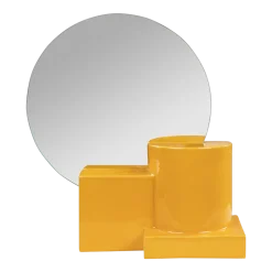 Miroir de table et lampe en céramique jaune 35x38cm Vector - Versmissen