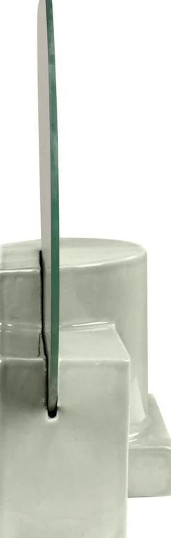 Miroir de table et lampe en céramique vert menthe 35x12x38 cm Vector - Versmissen