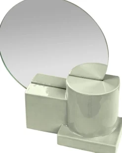 Miroir de table et lampe en céramique vert menthe 35x12x38 cm Vector - Versmissen