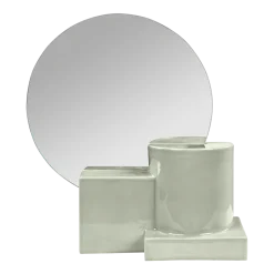 Miroir de table et lampe en céramique vert menthe 35x12x38 cm Vector - Versmissen