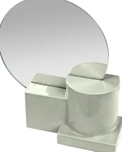 Miroir de table et lampe en céramique vert menthe 35x12x38 cm Vector - Versmissen
