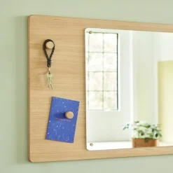 Miroir mural avec tableau d'affiche en chêne - Hübsch