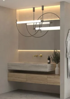 Mitigeur lavabo mural en laiton doré brossé Corbeau - Kroos