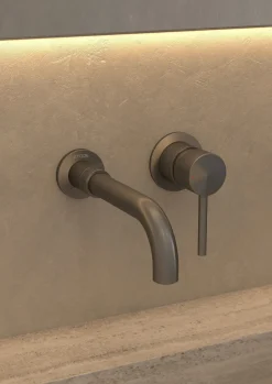 Mitigeur lavabo mural en laiton gun métal Corbeau - Kroos