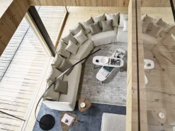 Module arrondi droit de canapé déhoussable en tissus lino bianco Ghost 35 - Gervasoni