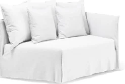 Module arrondi droit de canapé déhoussable en tissus lino bianco Ghost 35 - Gervasoni