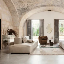 Module avec accoudoir gauche L profond beige Catena - Ferm Living