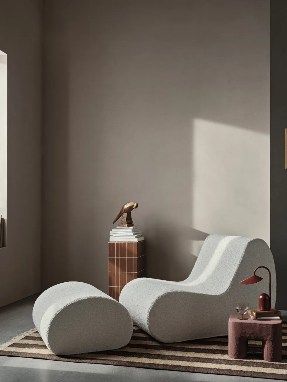 Module central d'extérieur en bouclettes blanches Rouli - Ferm living