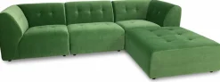 Module d'angle droit en velours vert Vint - Hkliving