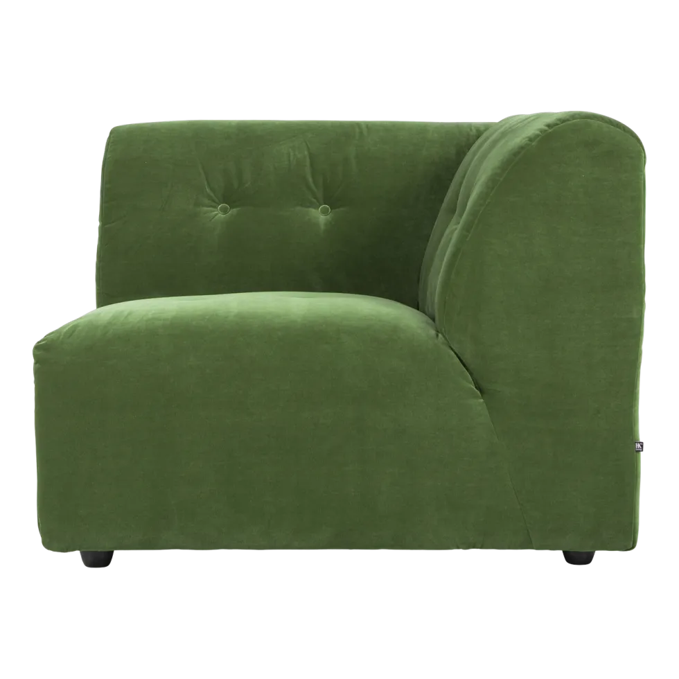 Module d'angle droit en velours vert Vint - Hkliving