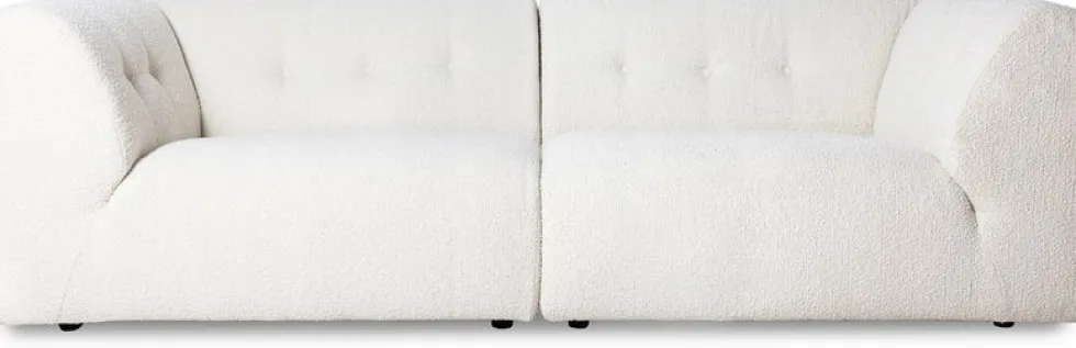 Module d'angle droit 2 places en bouclé crème Vint - Hkliving