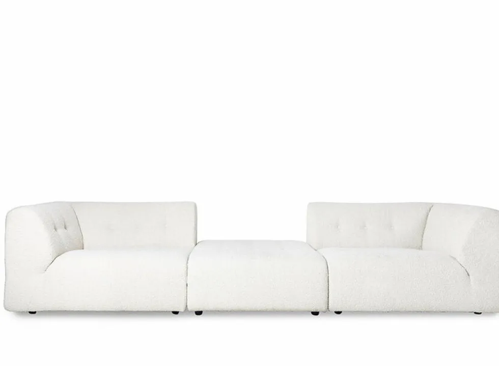 Module d'angle droit 2 places en bouclé crème Vint - Hkliving