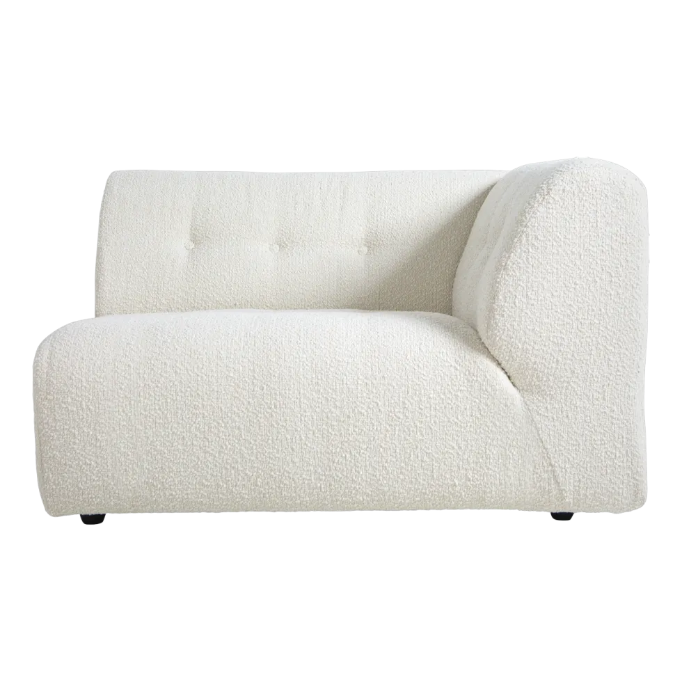 Module d'angle droit 2 places en bouclé crème Vint - Hkliving