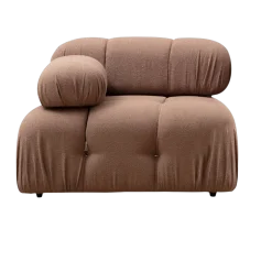 Module d'angle gauche en tissu bouclé marron 5x75cm Bubble 1R - Home Design