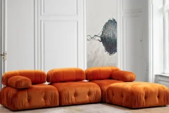 Module d'angle gauche en tissu orange 5x75cm Bubble 1R - Home Design