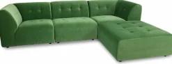 Module d'angle gauche en velours vert Vint - Hkliving