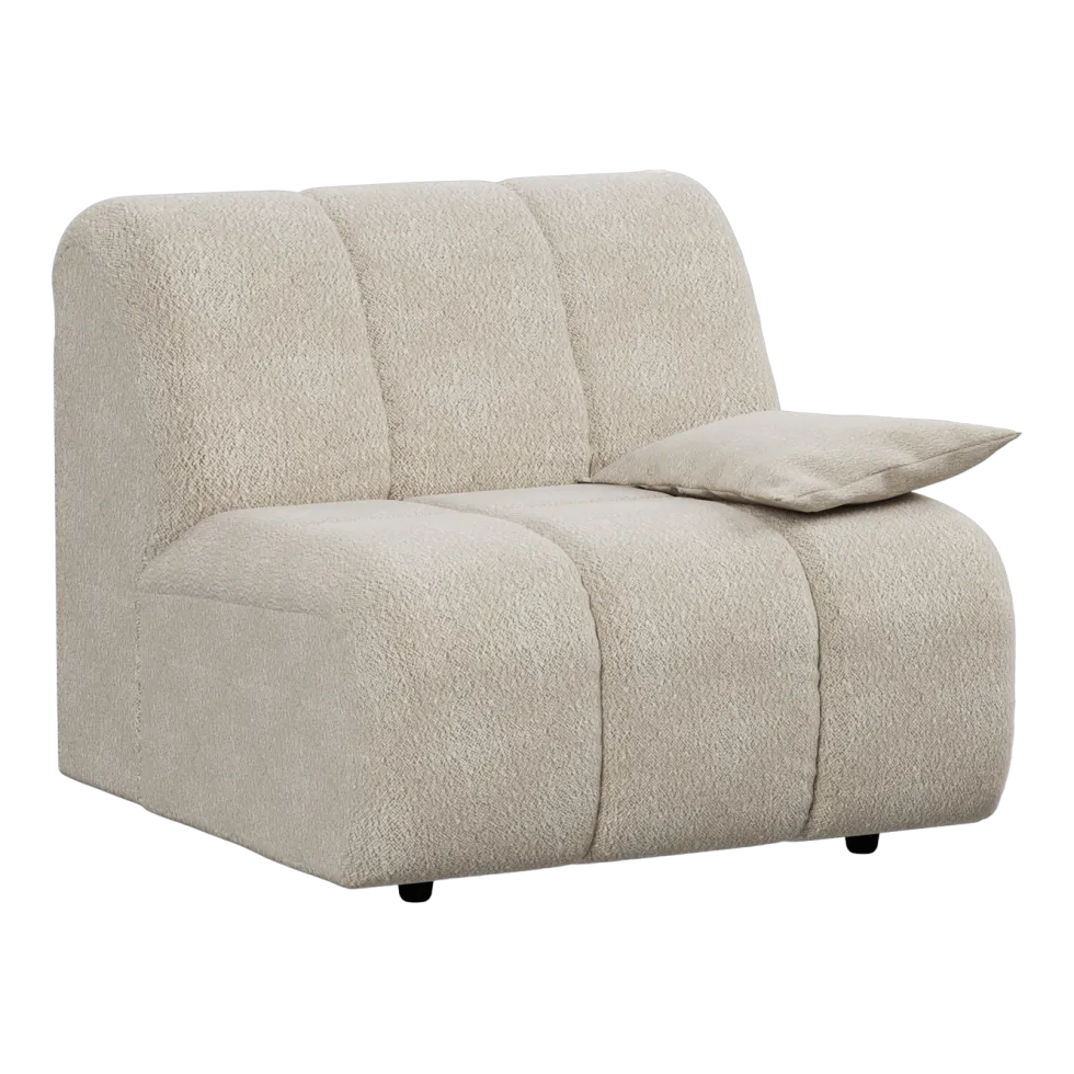 Module de canapé bras inférieur droit en bouclettes crème Wave - Hkliving