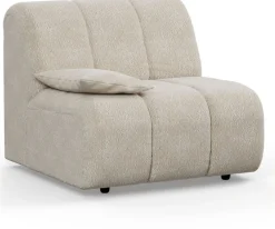 Module de canapé bras inférieur gauche en bouclettes crème Wave - Hkliving
