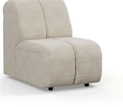Module de canapé central en bouclettes crème Wave - Hkliving