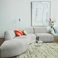 Module de fin angle droit en bouclé taupe Jax - Hkliving
