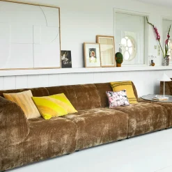 Module milieu 1 place en velours côtelé doré Vint - Hkliving