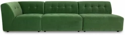 Module milieu 2 place en velours vert Vint - Hkliving
