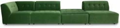 Module milieu 2 place en velours vert Vint - Hkliving