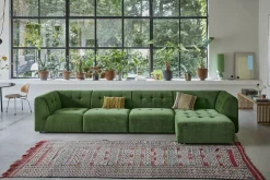 Module milieu 2 place en velours vert Vint - Hkliving