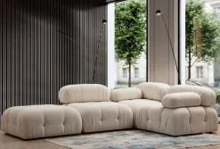 Module 1 place en tissu bouclé crème 95x75cm Bubble O1 - Home Design