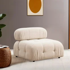 Module 1 place en tissu bouclé crème 95x75cm Bubble O1 - Home Design