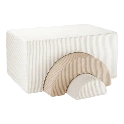 Modules arc-en-ciel en velours côtelé blanc marshmallow 75 x 49 cm - Wigiwama