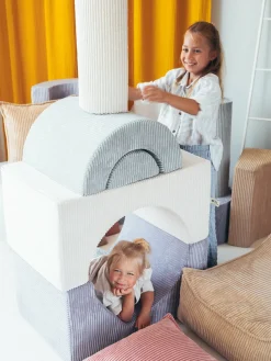 Modules arc-en-ciel en velours côtelé blanc marshmallow 75 x 49 cm - Wigiwama