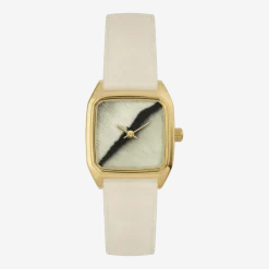 Montre crème en cuir et cadran doré Prima Amherst - Laps