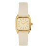 Montre en acier doré avec bracelet en cuir crème Bobby Prima - Laps