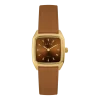 Montre en acier doré et bracelet en cuir camel Nova Prima - Laps