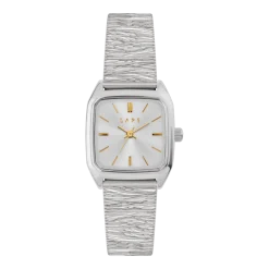 Montre en métal plissé et cadran argenté Nova argent - Laps